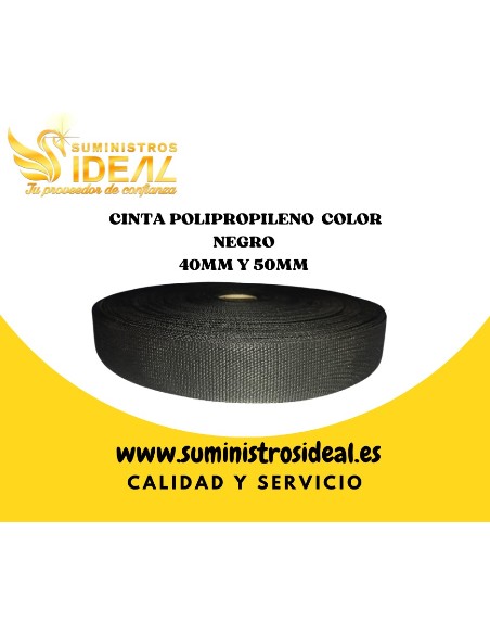 CINTA POLIPROPILENO 40MM DEPORTIVA NEGRA METRO<