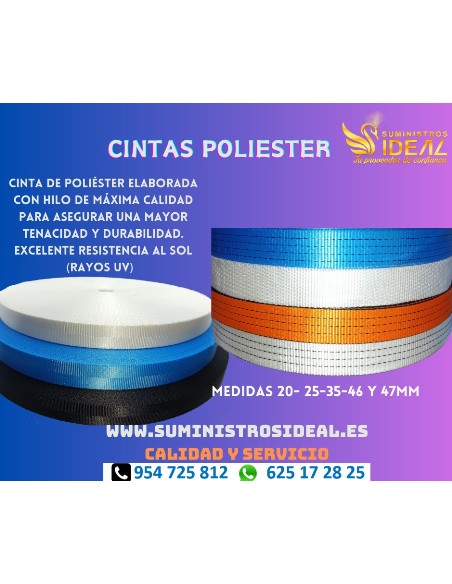 CINTA POLIESTER 25MM AZUL METRO<