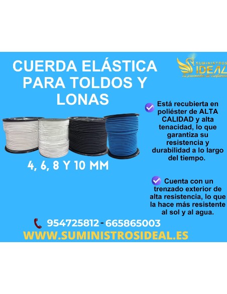 CUERDA ELASTICA DE 10 BLANCA TOP BOBINA DE 100M