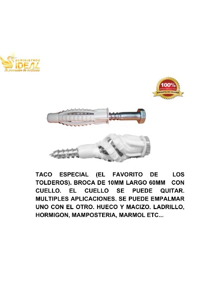 TACO NYLON ESPECIAL IDEAL MZK CON COLLARIN 8mm<