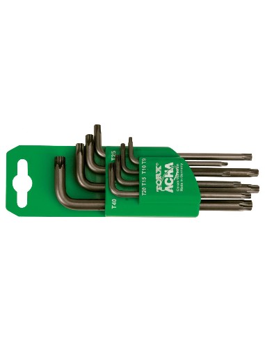 Juego-petaca de 8 llaves Torx inviolable acod. Pav.