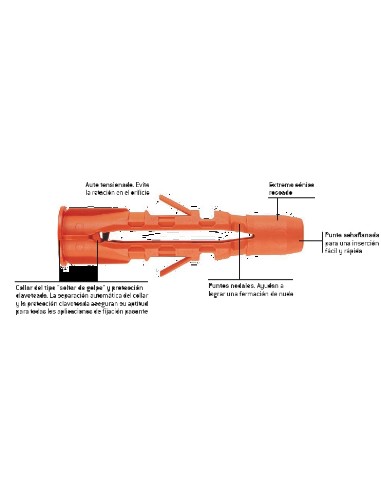 TACO NYLON NARANJA MU IDEAL 8X50 ***