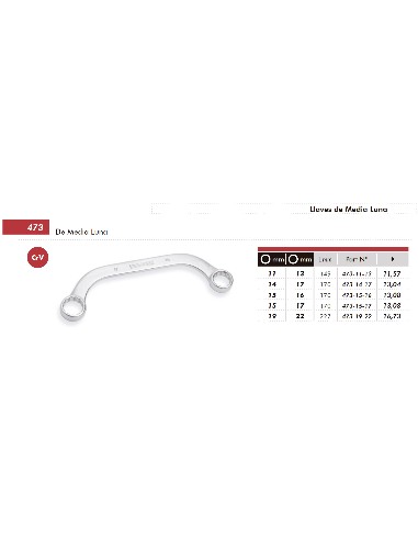 LLAVE MEDIA LUNA CrV 15X16