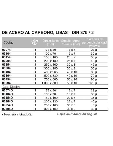 Escuadra DIN 875/2 de acero al carbono, lisa 75 x 50mm