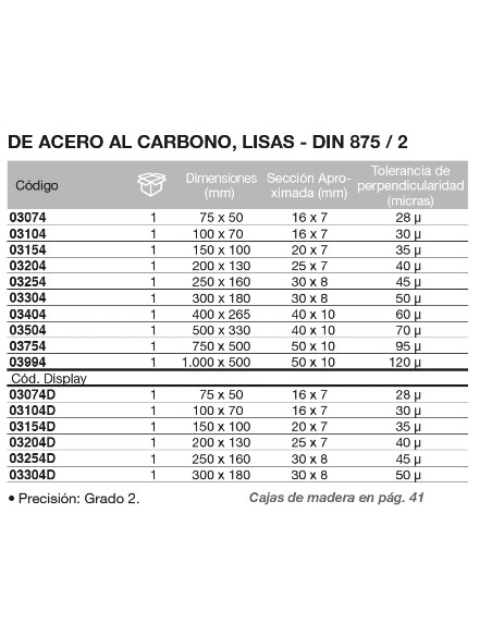 Escuadra DIN 875/2 de acero al carbono, lisa 400 x 265mm