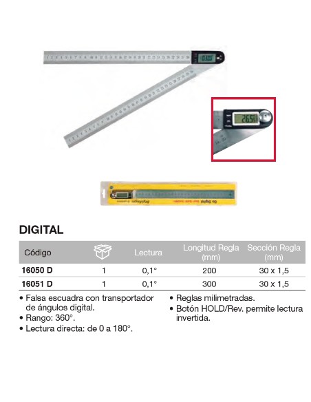 Falsa escuadra digital 200mm