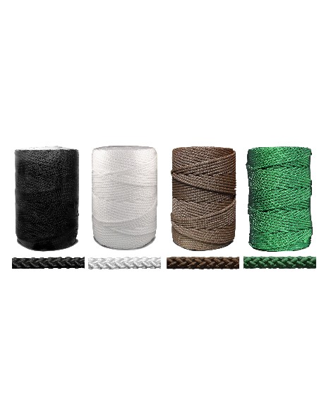 CUERDA CORDEL GRANITO NYLON TRENZADO DE 6  ROLLO *VERDE** 200METR