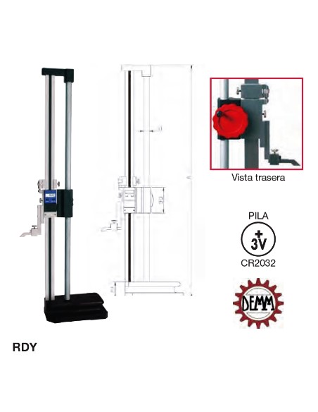 Calibre de altura / Gramil digital con regla y columna "RDY" 0-600mm