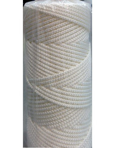 CUERDA CORDEL GRANITO NYLON TRENZADO DE 6 *BLANCA* 200 METROS  ESPECIAL TOLDO